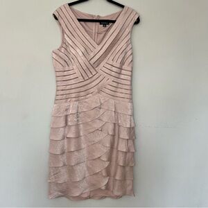 New Adrianna Papell Women's Sleeveless Tiered Ruffle Formal Cocktail Dress